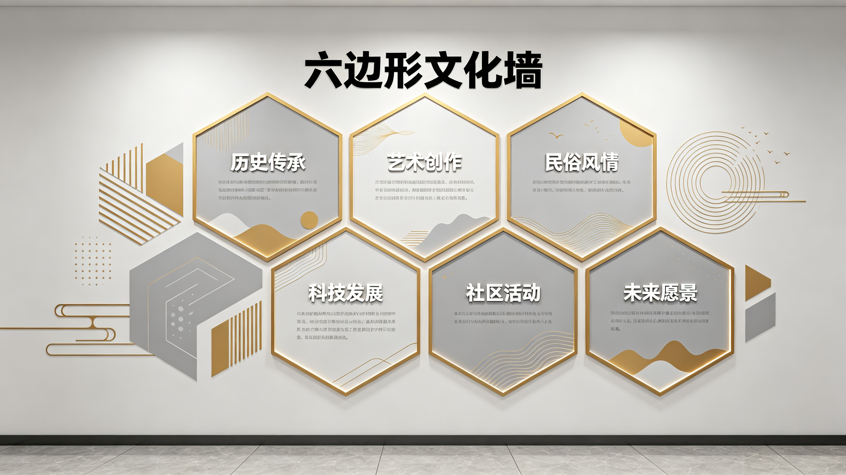 建始企业文化墙 | 六边形信息美学